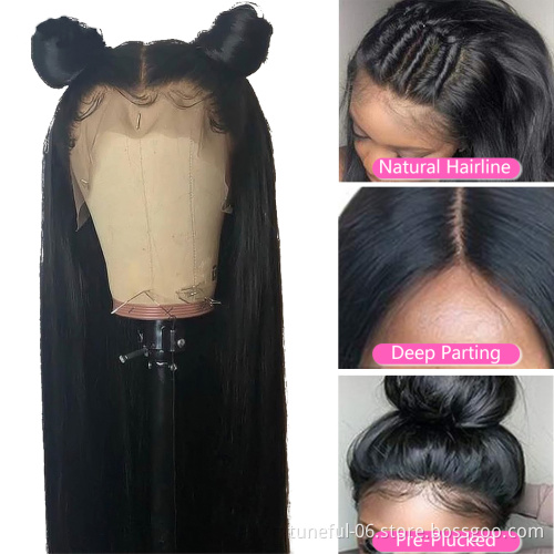 Vendor Stock 13X6 Hd Transparent Swiss Lace Wigs Human Hair Lace Front Glueless Brazilian 100% Virgin Natural Human Hair Wigs
